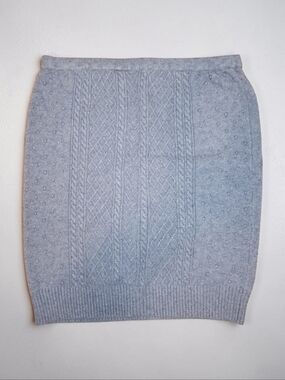 Eloquii Gray Cable Knit Sweater Skirt
